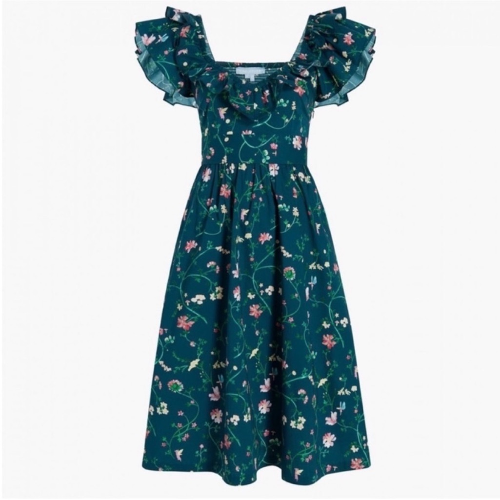 Hill House The Ava Midi Dress In Moody Floral Size Xxl